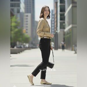 Rebecca Minkoff Ruched Gold Metallic Women's Ballet Flats Size 7.5 NEW With Box